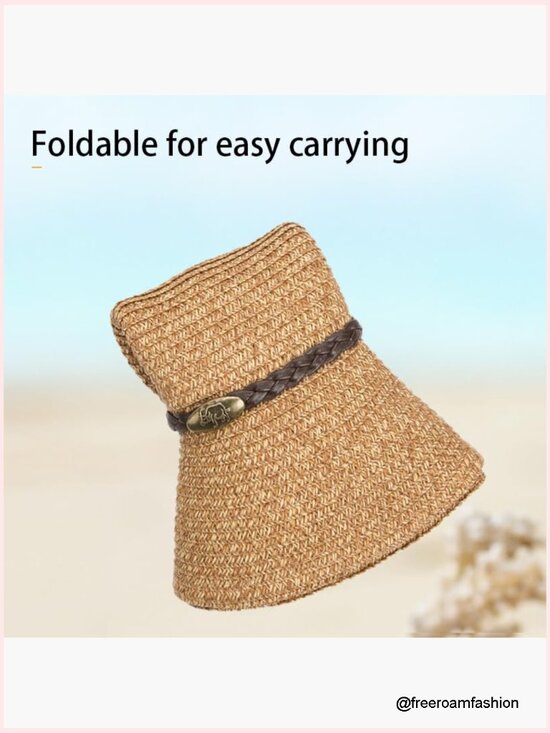 Western Cowboy Straw Hat Roll Up Fedora Sun Hat for Men Women main image 4